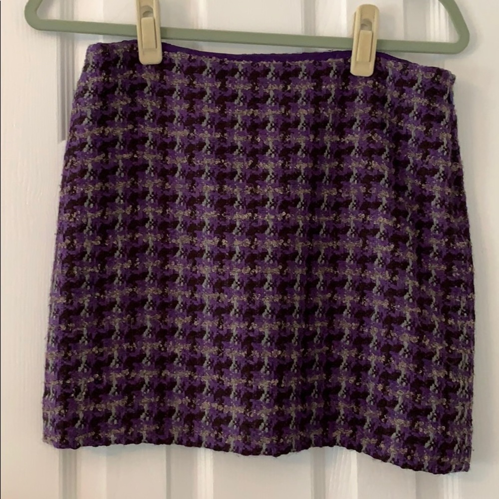 Jcrew purple grey brown tweed skirt